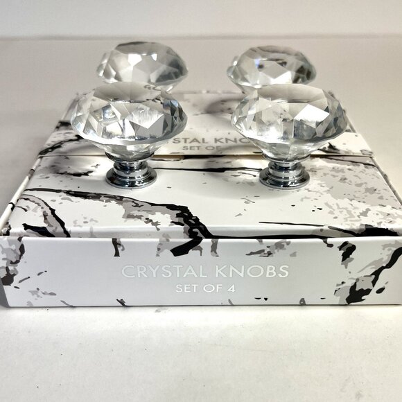 Crystal Knobs * Isaac Jacobs * Gorgeous Glass on Silver - Picture 6 of 6